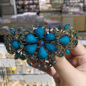 Vintage Metal Large Hair Clip Clamp Retro Resin Flower Hair Barrette