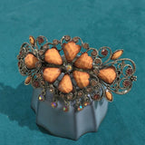 Vintage Metal Large Hair Clip Clamp Retro Resin Flower Hair Barrette