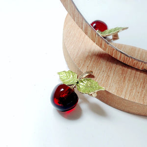 Red Cherry Enamel Pin Costume Brooch Women Jewelry Accessory