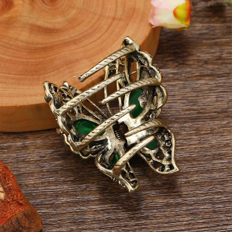 Vintage Butterfly Hair Claw Resin Stone Insect Hair Clip Accessories