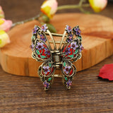 Vintage Butterfly Hair Claw Resin Stone Insect Hair Clip Accessories