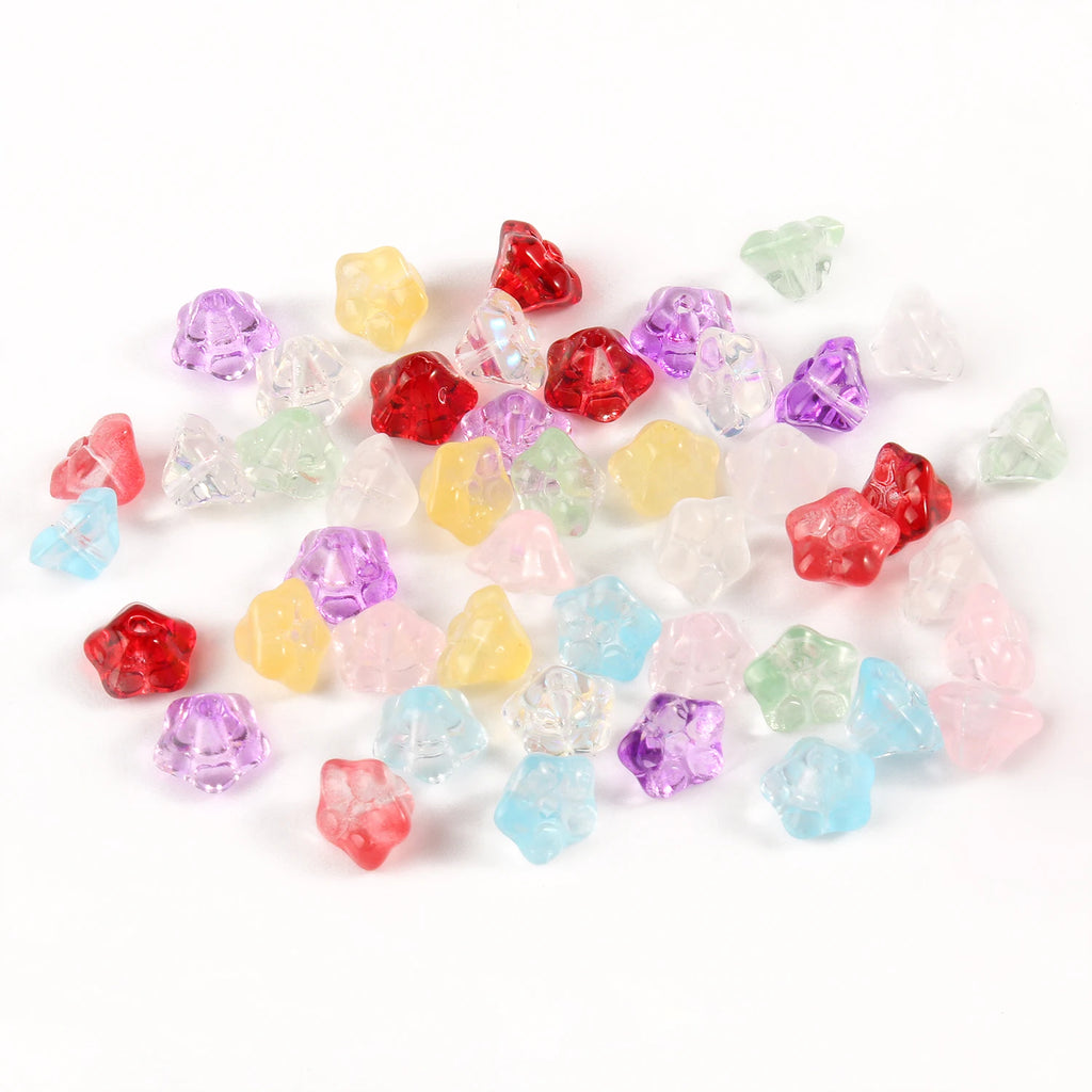 Morning Glory Lampwork Crystal Beads Czech Glass Multicolor Loose Beads