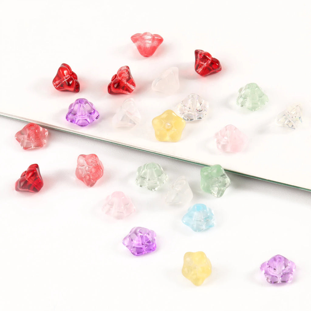 Morning Glory Lampwork Crystal Beads Czech Glass Multicolor Loose Beads