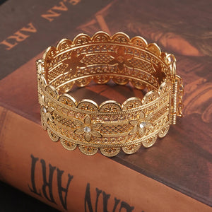 Moroccan Algerian Girls Bangle Plating Hollow Out Flower Shape Baby Jewelry