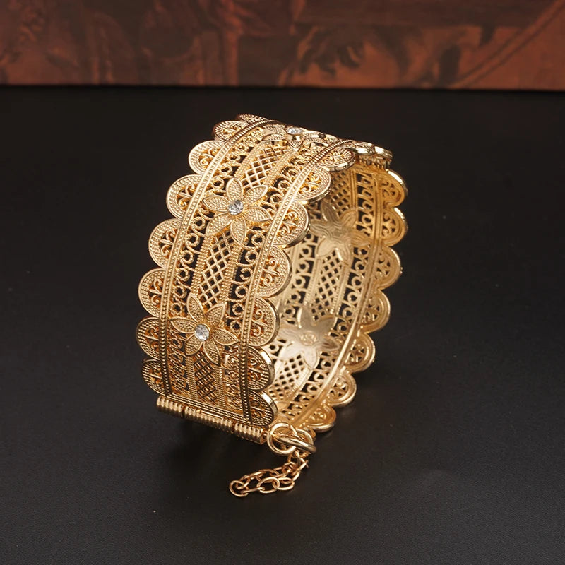 Moroccan Algerian Girls Bangle Plating Hollow Out Flower Shape Baby Jewelry