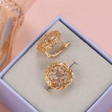 Moroccan Desert Style Colorful Zircon Earrings for Women