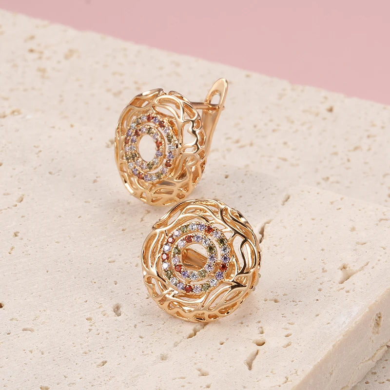 Moroccan Desert Style Colorful Zircon Earrings for Women