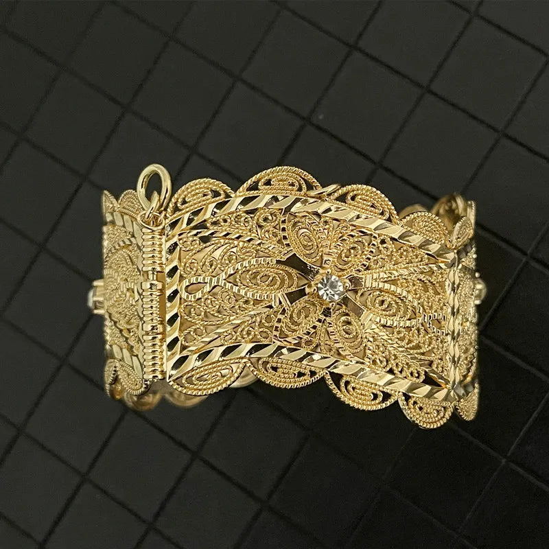 Moroccan Bride Vintage Flower Bracelet Wedding Jewelry