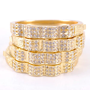 Moroccan Crystal Inlaid Zinc Bracelet for Wedding Party
