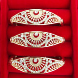 Moroccan Rhinestone Bracelet Set Jewelry Woman Caftan Crystal Wrist 3pcs/set