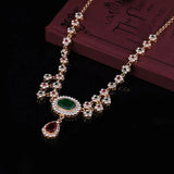 Morocco Bridal Necklace Colorful Rhinestone Plated Women Wedding Jewelry