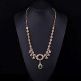 Morocco Bridal Necklace Colorful Rhinestone Plated Women Wedding Jewelry