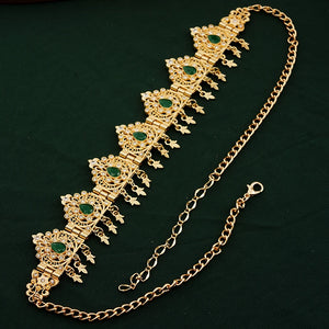 Morocco Bridal Hair Chain Plated Rhinestone Bride Headpiece