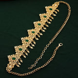 Morocco Bridal Hair Chain Plated Rhinestone Bride Headpiece
