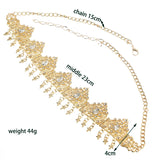 Morocco Bridal Hair Chain Plated Rhinestone Bride Headpiece