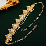 Morocco Bridal Hair Chain Plated Rhinestone Bride Headpiece
