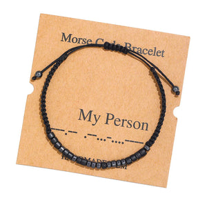 Morse Code Hidden Message Beads Bracelet Jewelry