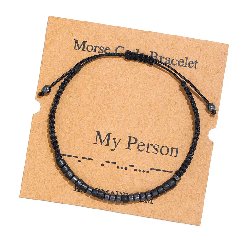 Morse Code Hidden Message Beads Bracelet Jewelry