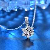 Mosan 925 Sterling Silver Snow Pendant Necklace for Women
