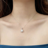 Mosan 925 Sterling Silver Snow Pendant Necklace for Women