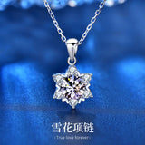 Mosan 925 Sterling Silver Snow Pendant Necklace for Women