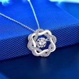 Moissanite 925 Silver Necklace Heart Beating Pendant
