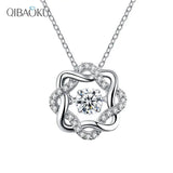Moissanite 925 Silver Necklace Heart Beating Pendant