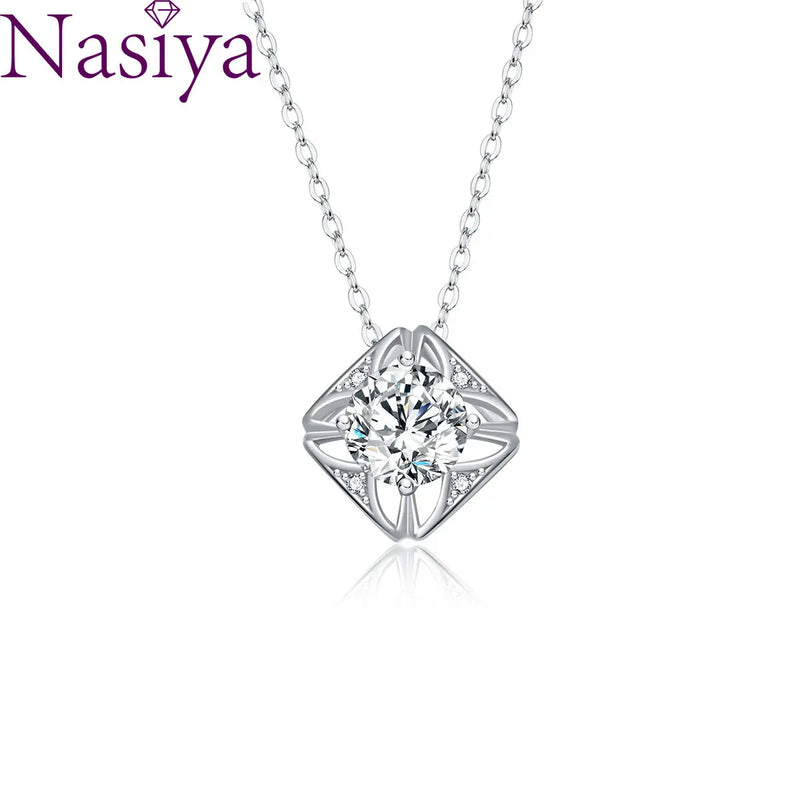 Moissanite Necklace 925 Silver Small Geometry Clavicle Jewelry