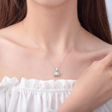 Mosan Diamond Necklace Peach Heart Bag Shape S925 Sterling Silver Jewelry