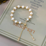 Mosan Natural Freshwater Pearl 14K Plated Bracelet for Women