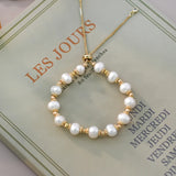 Mosan Natural Freshwater Pearl 14K Plated Bracelet for Women