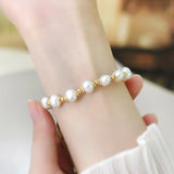 Mosan Natural Freshwater Pearl 14K Plated Bracelet for Women