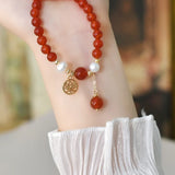Natural Freshwater Pearl Bracelet 14k Plated Elastic Rope Women Jewelry Gift