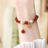 Natural Freshwater Pearl Bracelet 14k Plated Elastic Rope Women Jewelry Gift