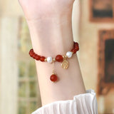 Natural Freshwater Pearl Bracelet 14k Plated Elastic Rope Women Jewelry Gift