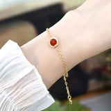 Mosan Sardonyx Bracelet 14K Plated Lucky for Women