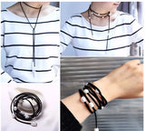 Freshwater Pearl Leather Choker Necklace