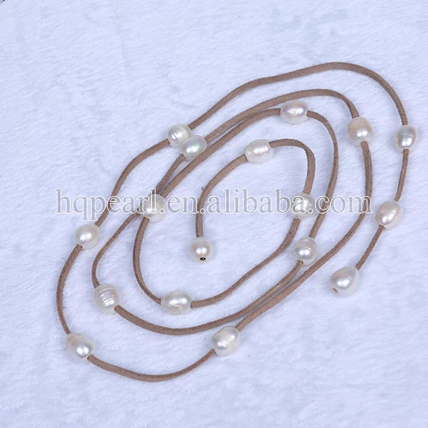 Freshwater Pearl Leather Choker Necklace