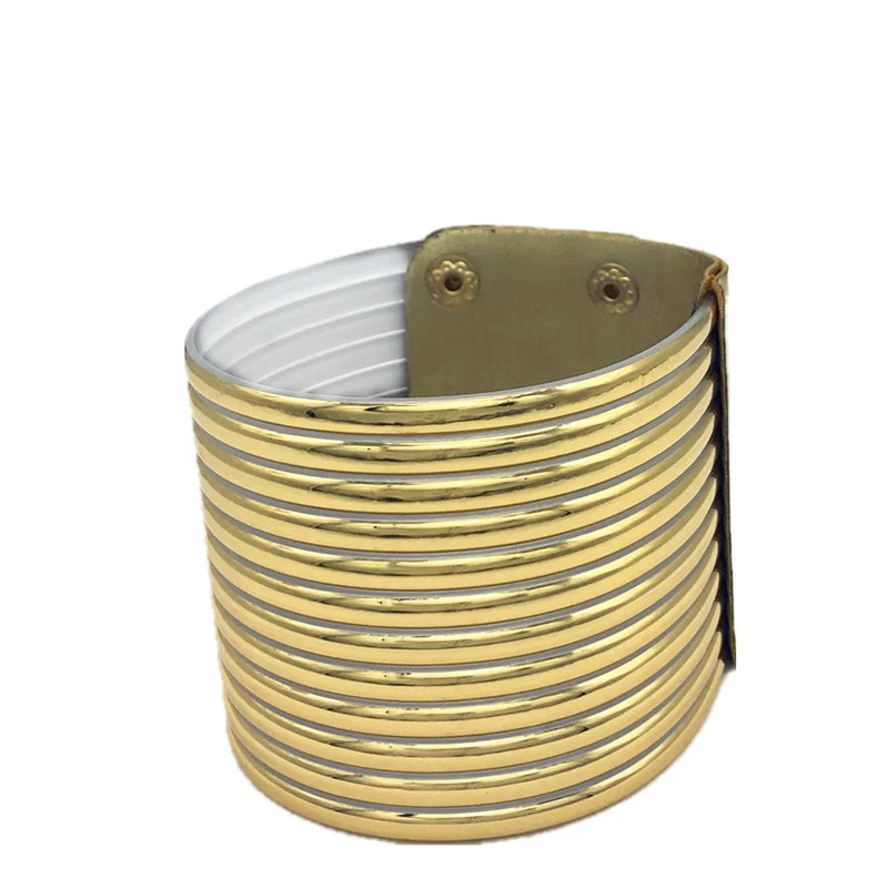 Women Resin Gold&Silver Punk Layer Bracelet for Party Gift
