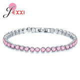 925 Sterling Silver Crystal Rhinestone Bangle Bracelet