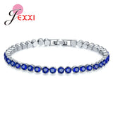 925 Sterling Silver Crystal Rhinestone Bangle Bracelet