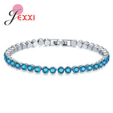 925 Sterling Silver Crystal Rhinestone Bangle Bracelet