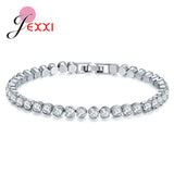 925 Sterling Silver Crystal Rhinestone Bangle Bracelet