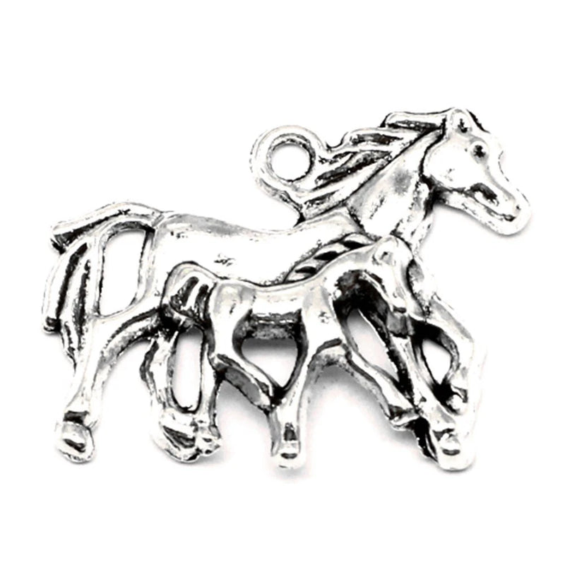 Mother Child Horse Charm Jewelry DIY Finding 25pcs