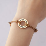 Personalized Mother Bracelet with Kids Names Stainless Steel Family Gift