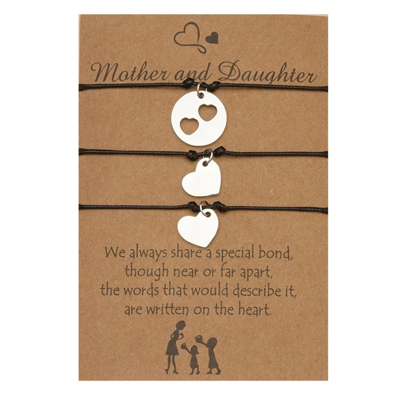 Mother Daughter 3-Piece Thanksgiving Bracelet Set for Mom from Daughter