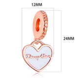 Mother & Daughter Hearts Dangle Halloween Jewelry Beads Chains DIY Charms