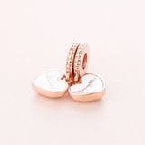 Mother & Daughter Hearts Dangle Halloween Jewelry Beads Chains DIY Charms