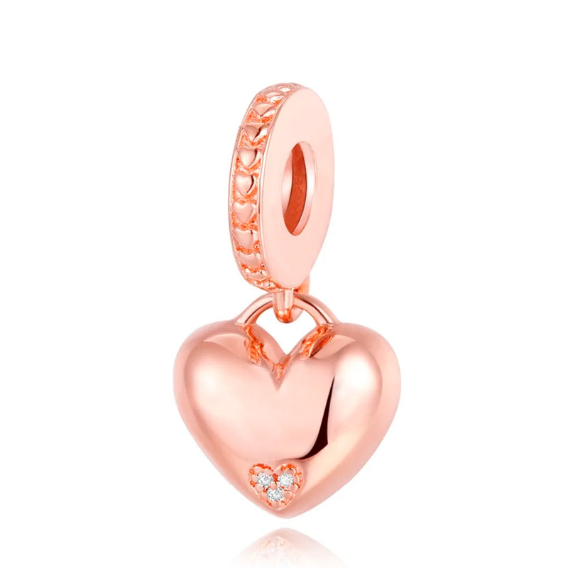 Mother & Daughter Hearts Dangle Halloween Jewelry Beads Chains DIY Charms