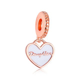 Mother & Daughter Hearts Dangle Halloween Jewelry Beads Chains DIY Charms